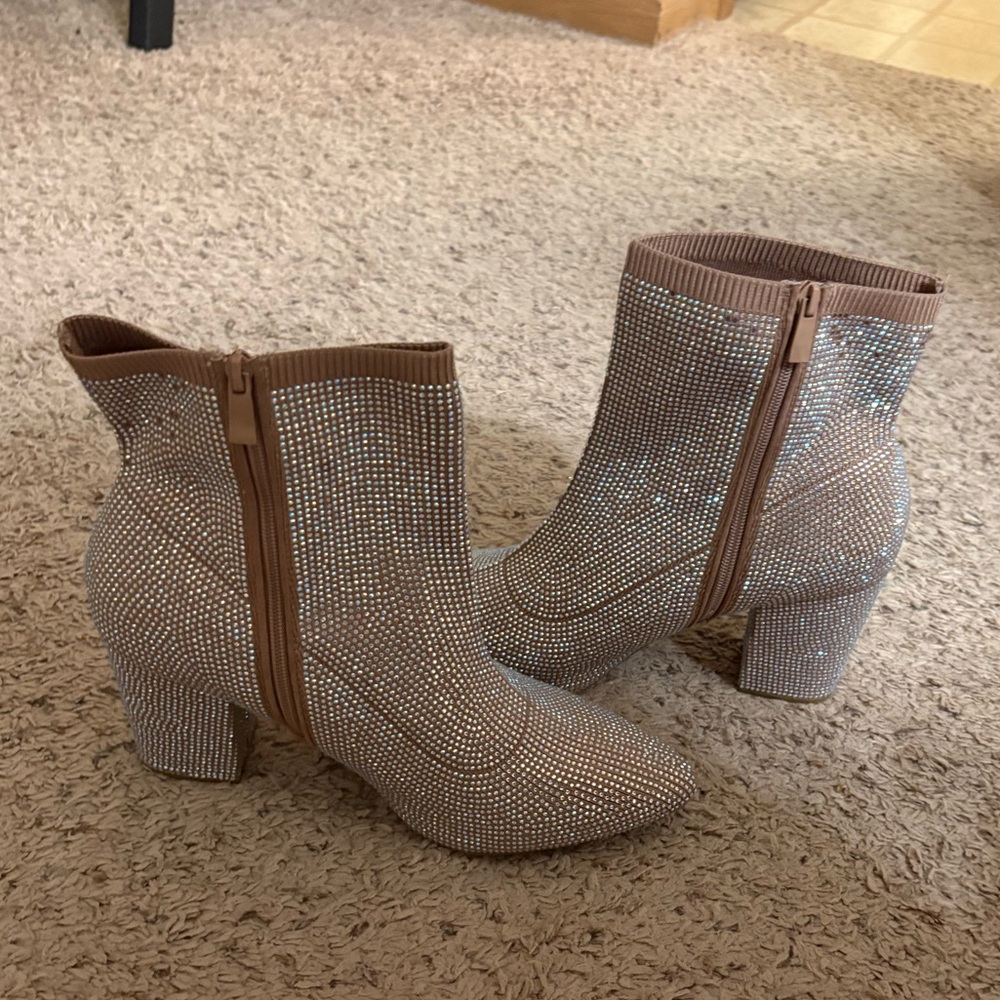 TORRID Stretch Embellished Bootie (12WW) Taupe - Picture 10 of 10